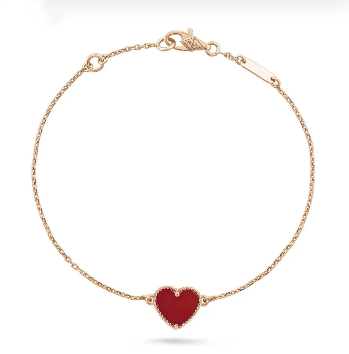 Van Cleef & Arpels Sweet Alhambra Heart Bracelet Yellow Gold Carnelian