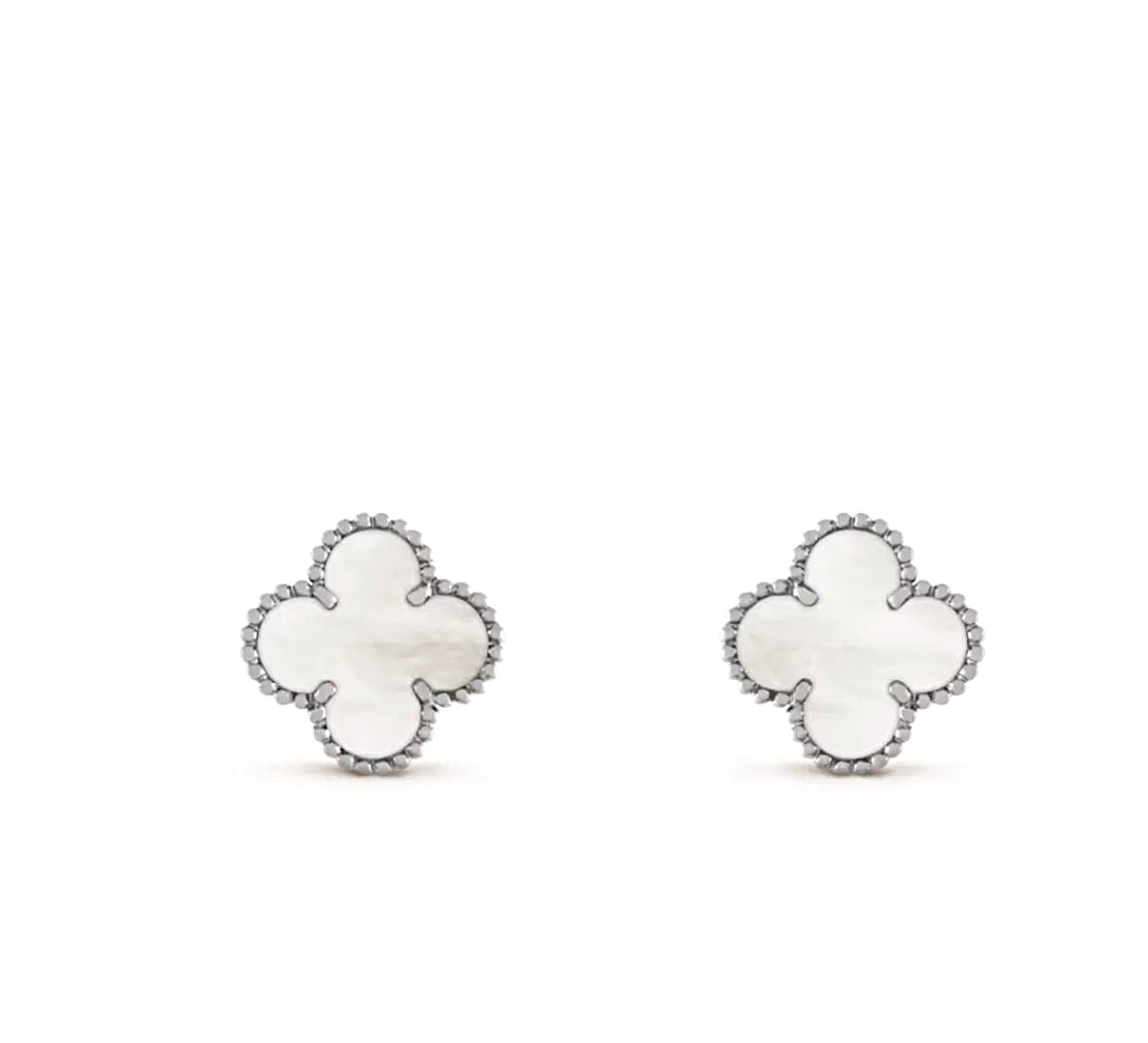 Van Cleef & Arpels Magic Alhambra Earrings White Gold Mother-of-Pearl