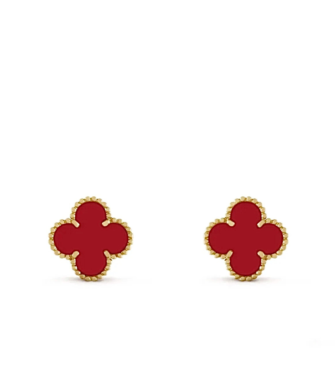 Van Cleef & Arpels Magic Alhambra Earrings Yellow Gold Carnelian