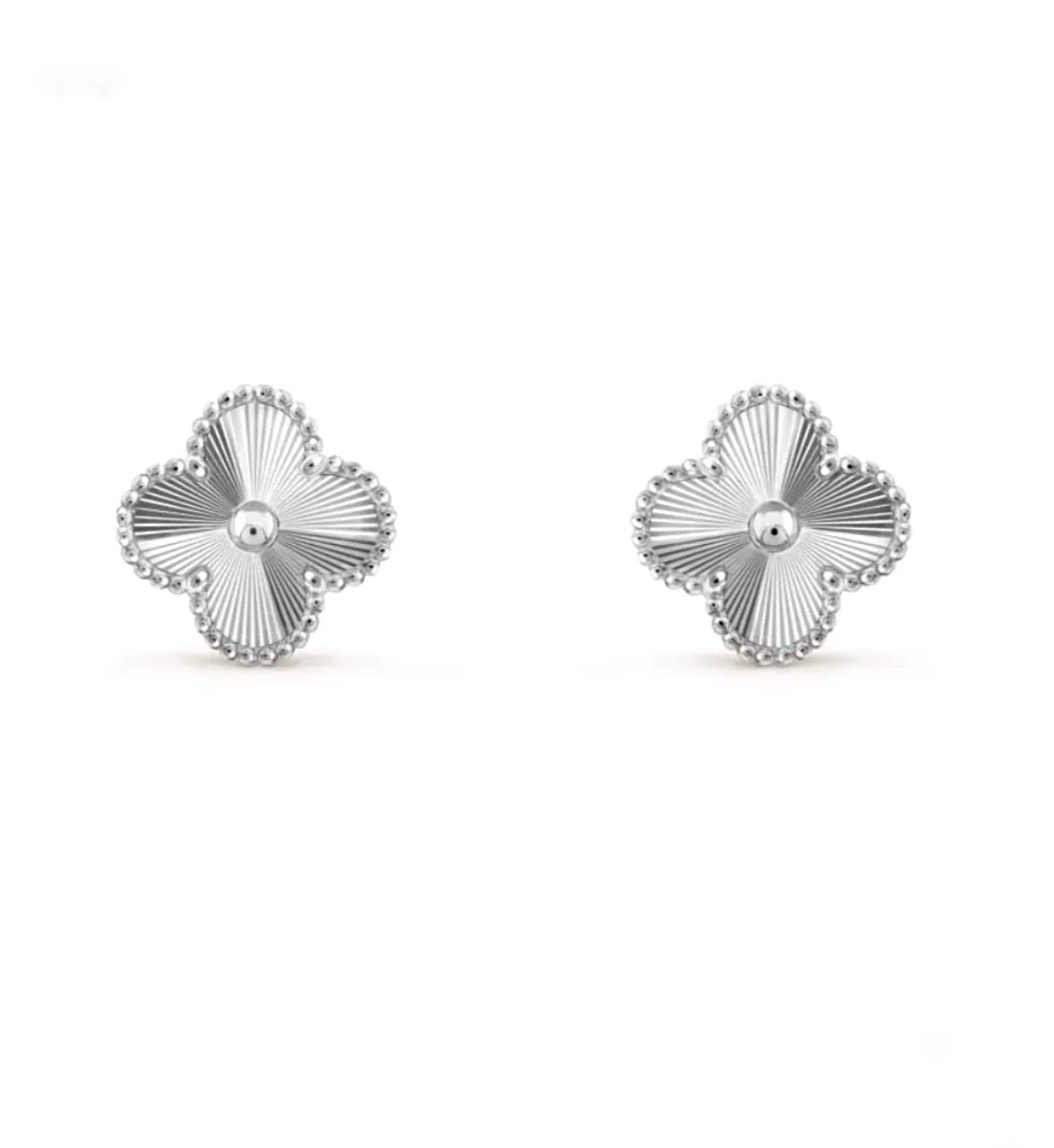 Van Cleef & Arpels Magic Alhambra Earrings White Gold Guilloche