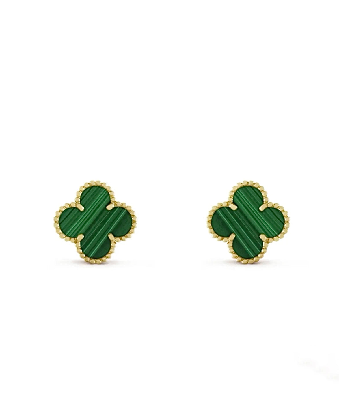 Van Cleef & Arpels Magic Alhambra Earrings Yellow Gold Malachite