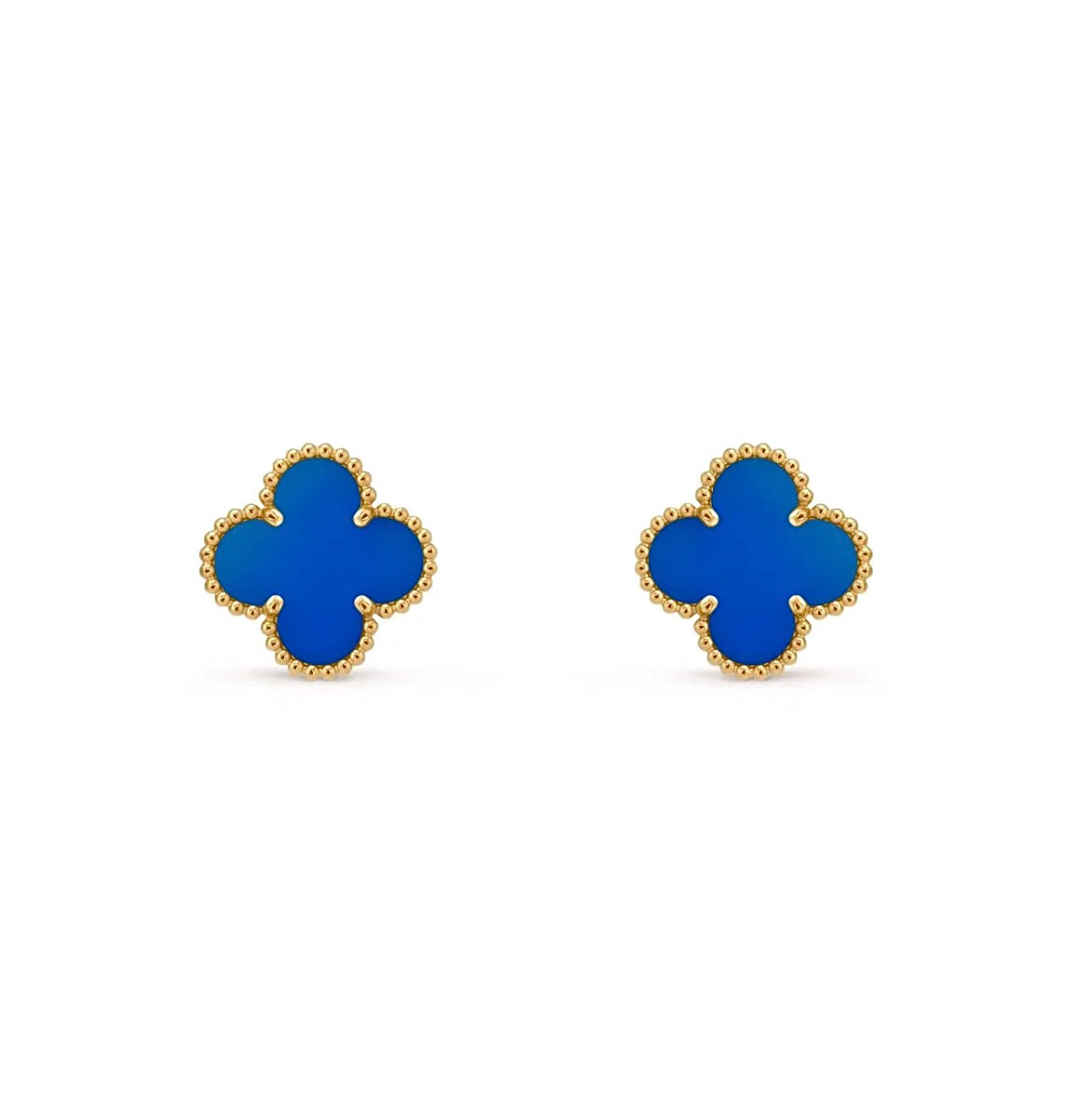 Van Cleef & Arpels Magic Alhambra Earrings Yellow Gold Lapis Lazuli