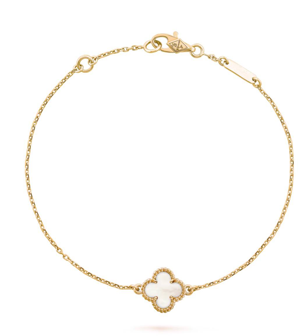 Van Cleef & Arpels Sweet Alhambra Bracelet Yellow Gold Mother of Pearl