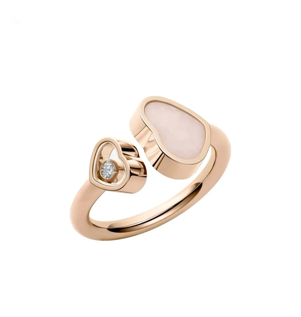 Chopard Happy Hearts Ring Rose Gold Pink Mother of Pearl Diamond