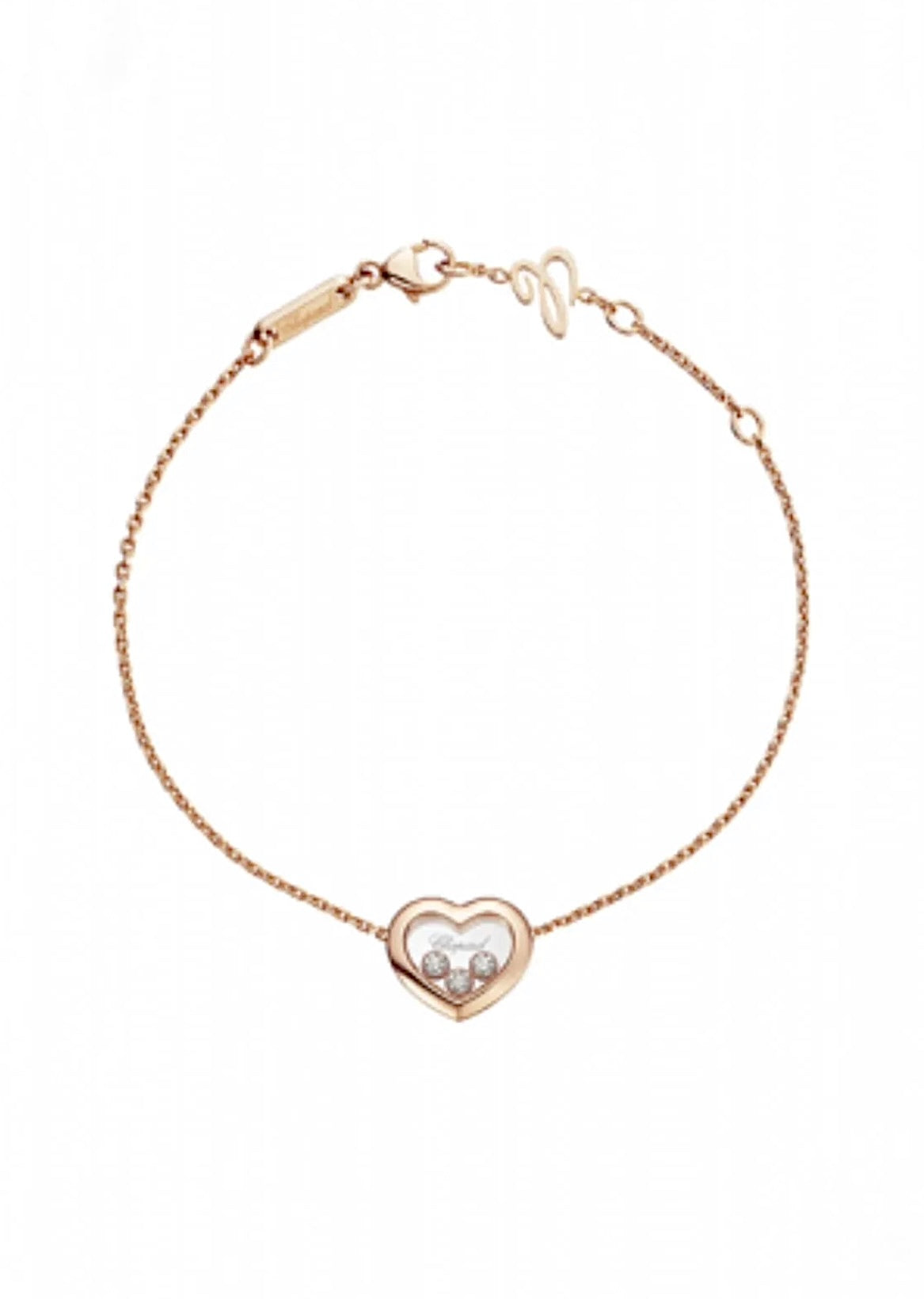 Chopard Happy Curves Bracelet 18K Rose Gold 5 Diamonds