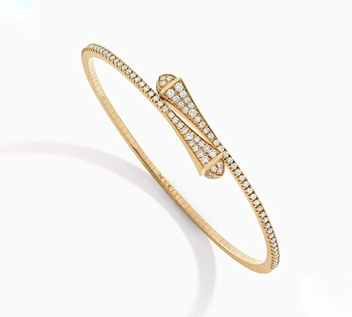Marli Cleo Full Diamond Slim Slip-On Bangle