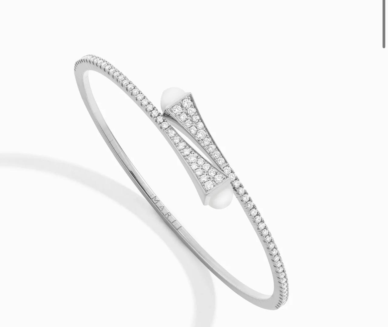 Marli Cleo Diamond & White Opal Bypass Bracelet | إسوارة مارلي كليو بالماس والأوبال الأبيض