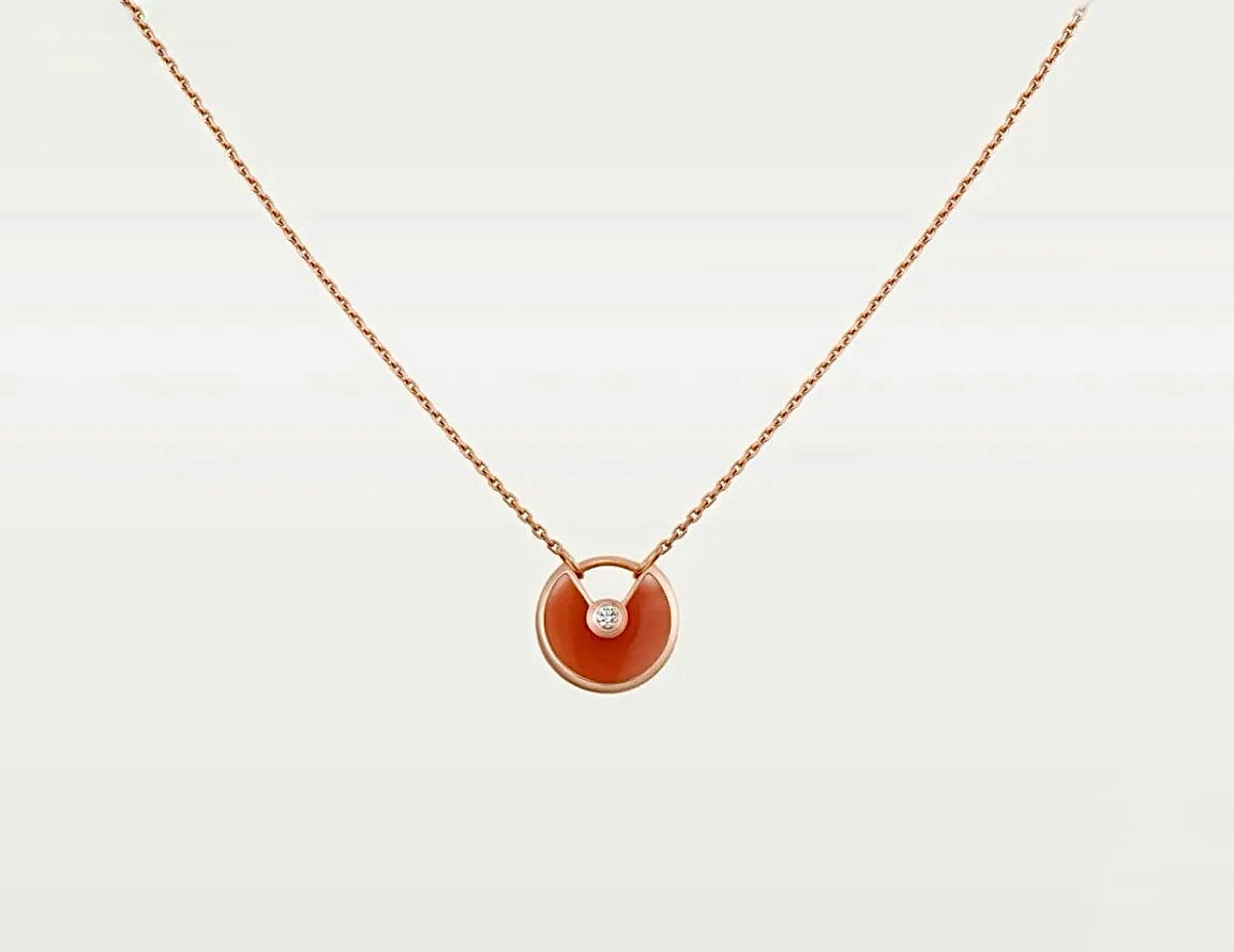 Cartier Amulette de Cartier Necklace – Rose Gold, Carnelian & Diamond