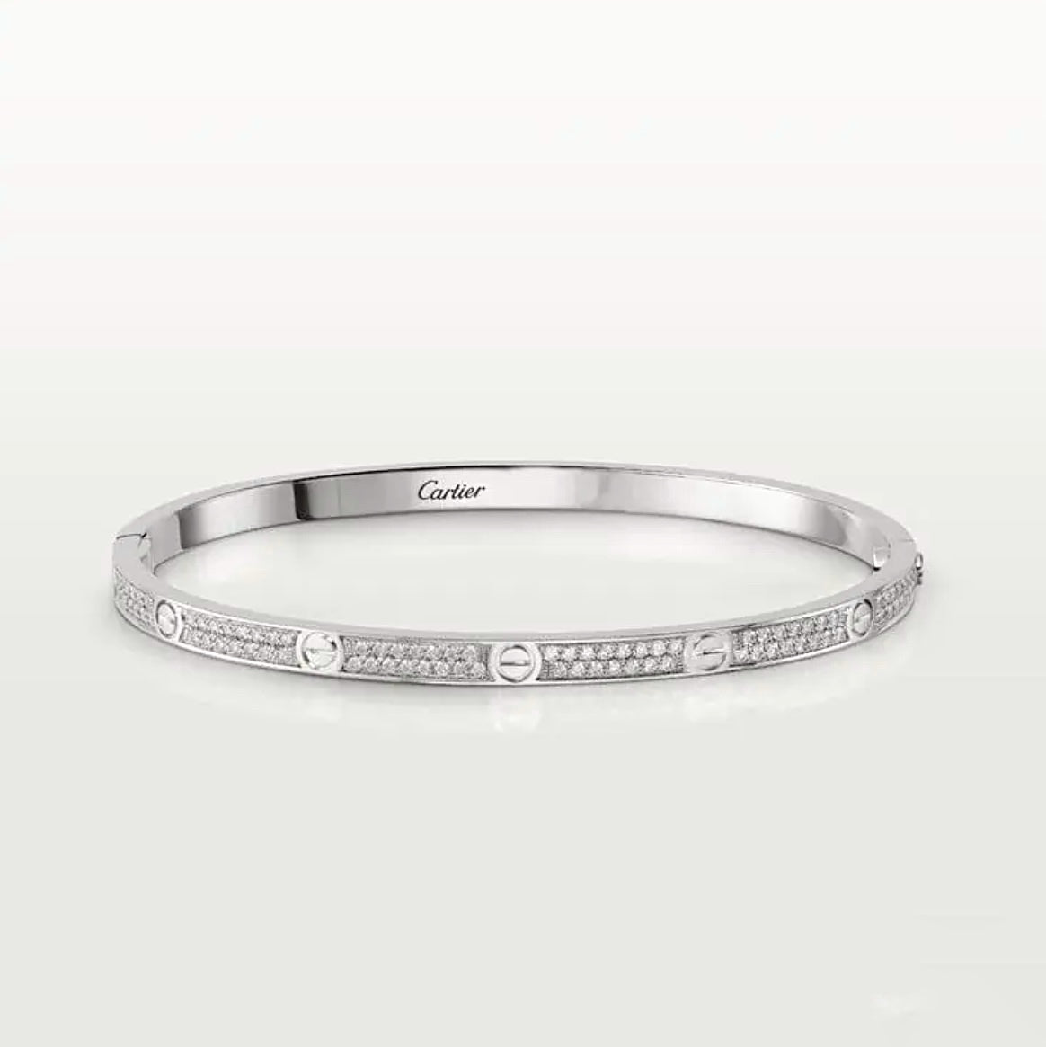 Cartier Love Bracelet Diamond Pavé – 18ct Gold | Yellow, Rose & White Gold | سوار كارتييه لاف الماس بافيه ذهب أصفر ووردي وأبيض