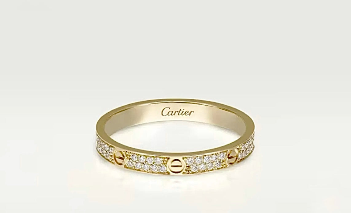 Cartier Love Ring – Yellow Gold, Diamond Pavé, Small Model