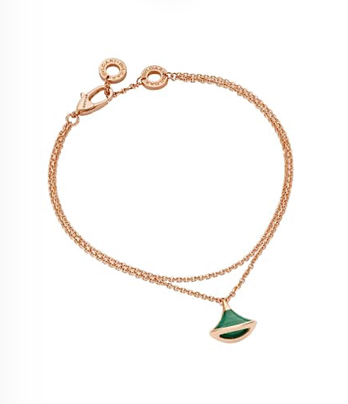 Bvlgari Diva’s Dream Bracelet – Rose Gold, Green Malachite Fan Pendant