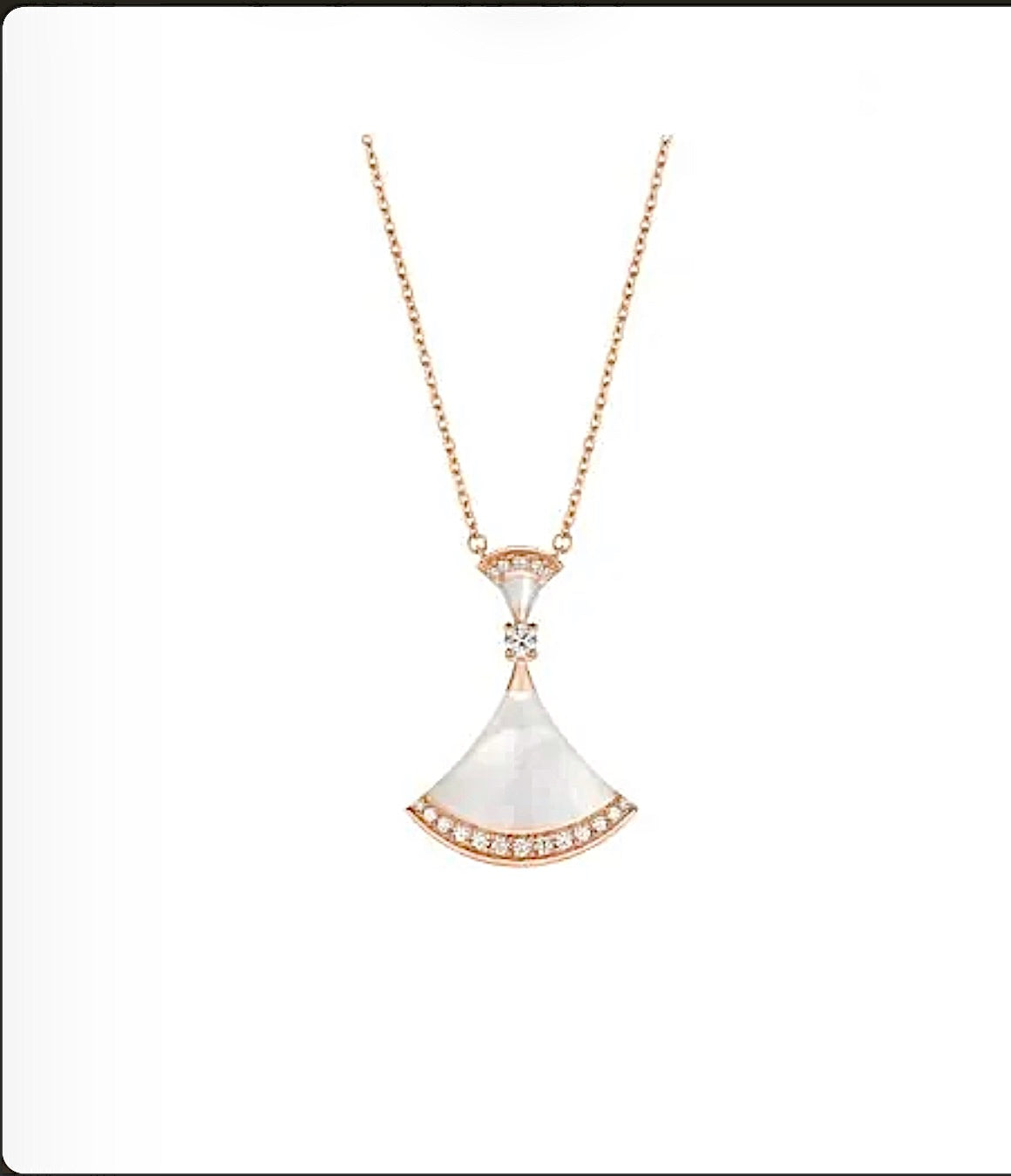 Bvlgari Diva’s Dream Diamond Necklace – Rose Gold, Mother-of-Pearl Fan & Diamond Edge
