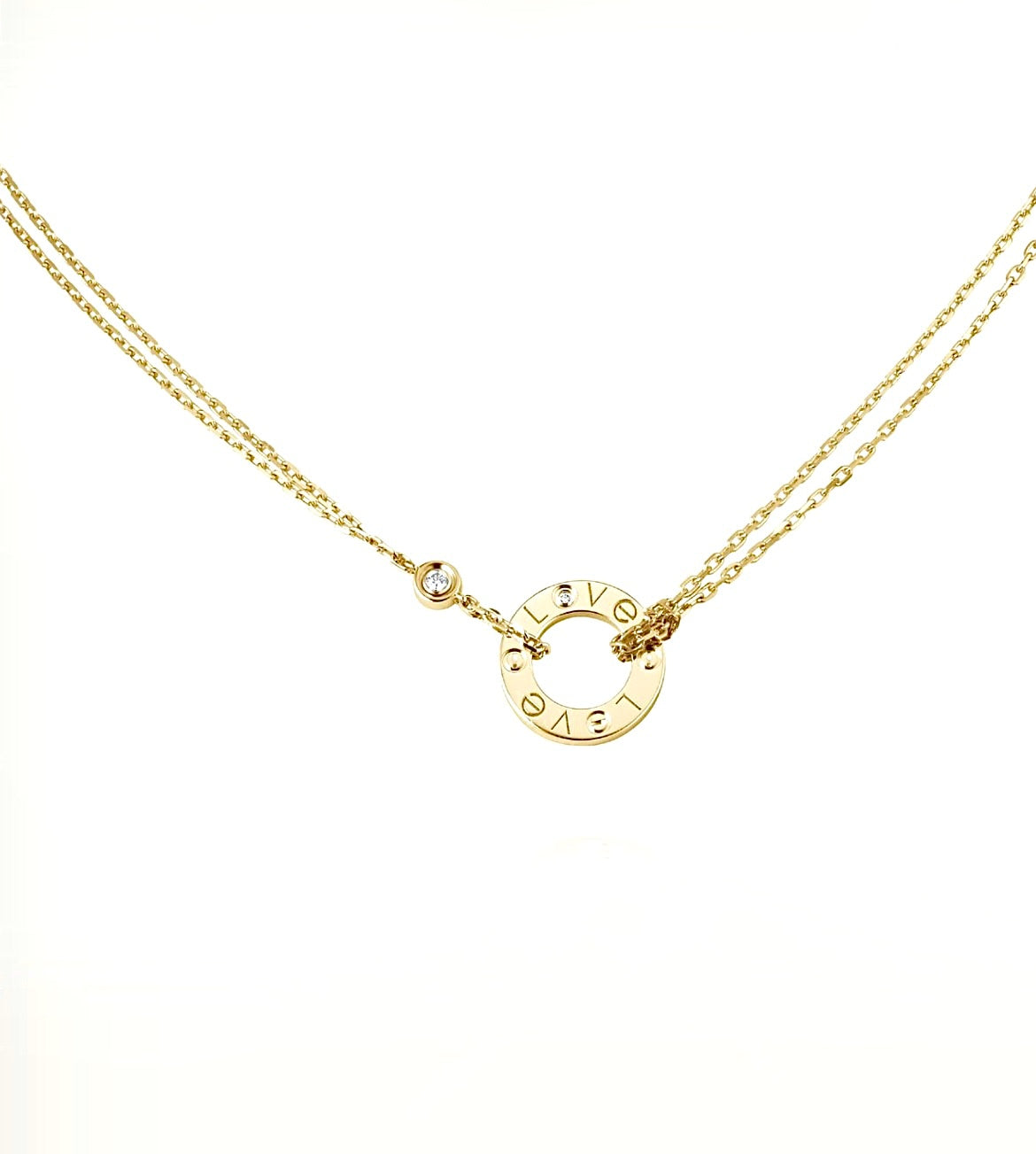 Cartier Love Necklace – Rose Gold, 2 Diamonds
