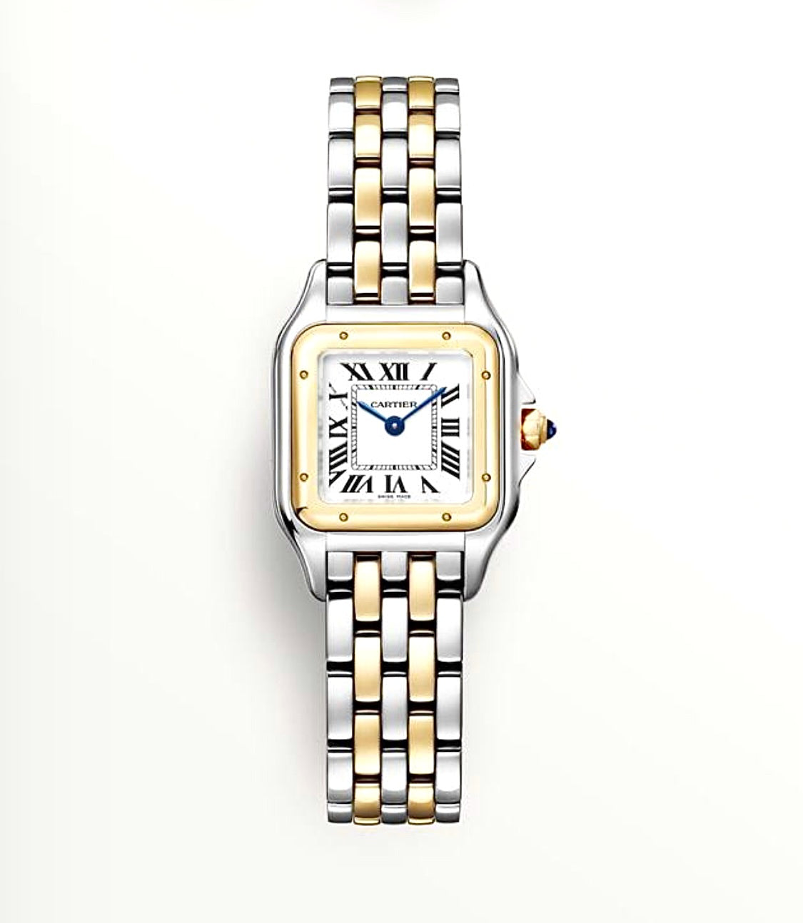 Cartier Panthère de Cartier Watch 22mm – Stainless Steel & Gold-Plated Two-Tone | White Roman Dial | ساعة كارتييه بانتير 22 ملم ثنائي اللون