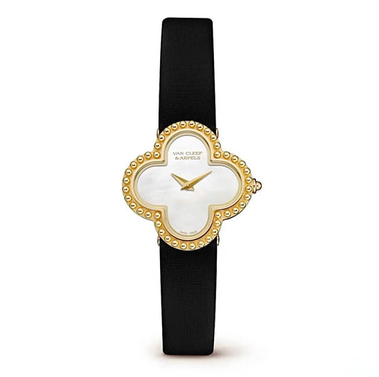 Van Cleef & Arpels Vintage Alhambra Watch 26mm Gold Plated White Mother of Pearl