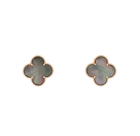 Van Cleef & Arpels Magic Alhambra Earrings Rose Gold Grey Mother of Pearl