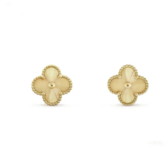Van Cleef & Arpels Magic Alhambra Earrings Yellow Gold Guilloche