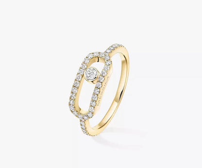 Messika Pink Gold Diamond Ring Move Uno Pavé