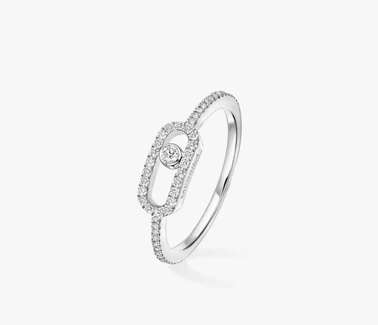 Messika Pink Gold Diamond Ring Move Uno Pavé
