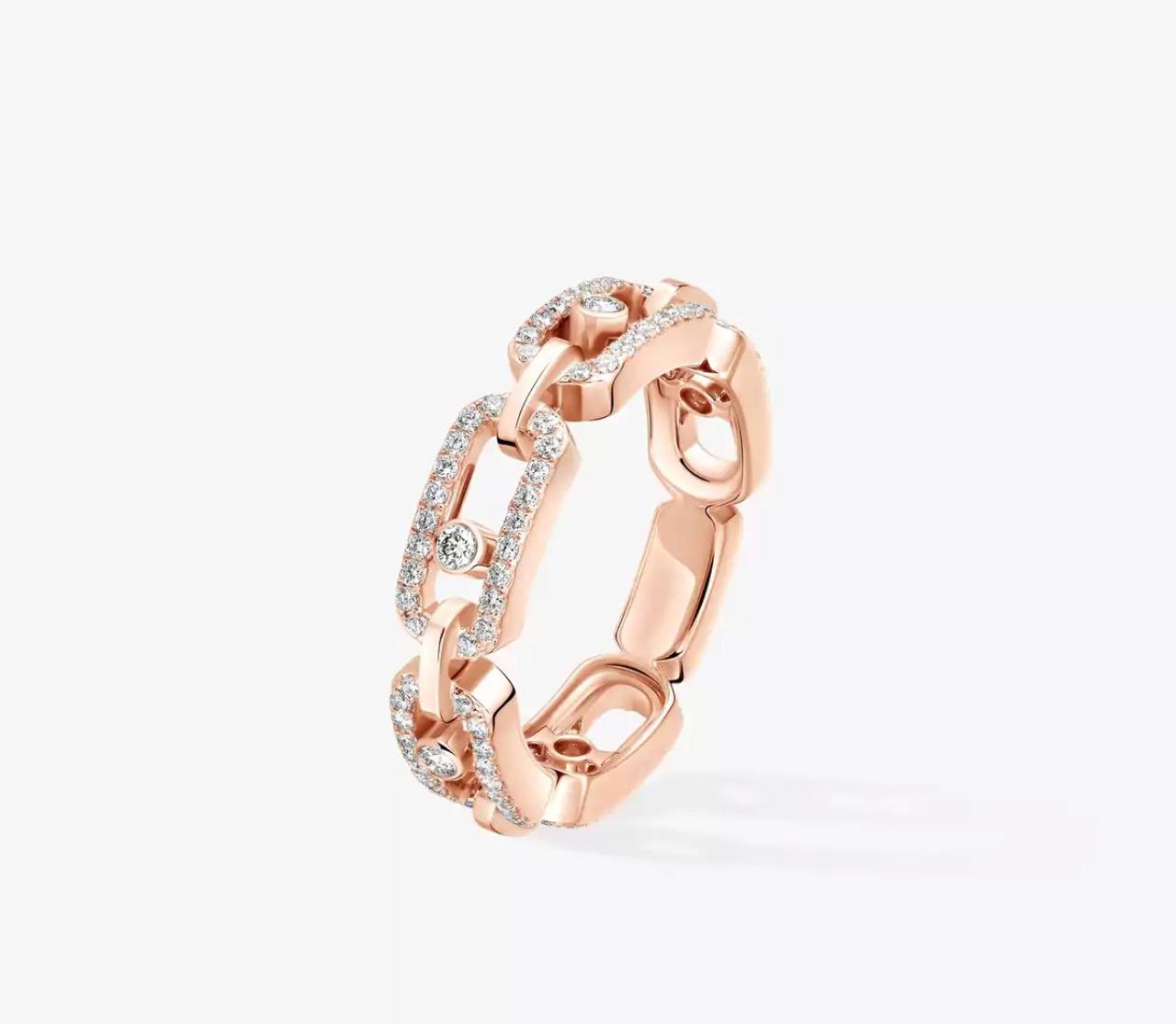 Messika Pink Gold Diamond Ring Move Link Multi Pavée