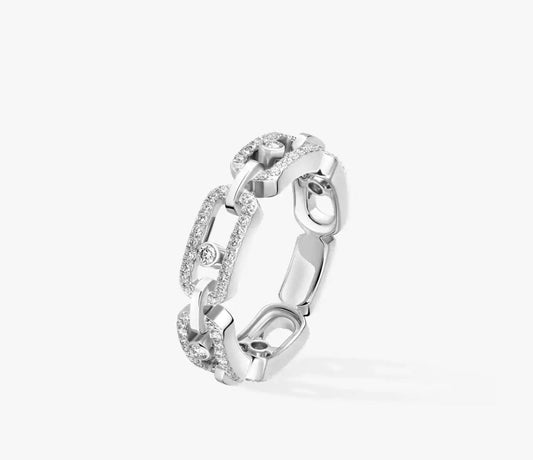 Messika Pink Gold Diamond Ring Move Link Multi Pavée