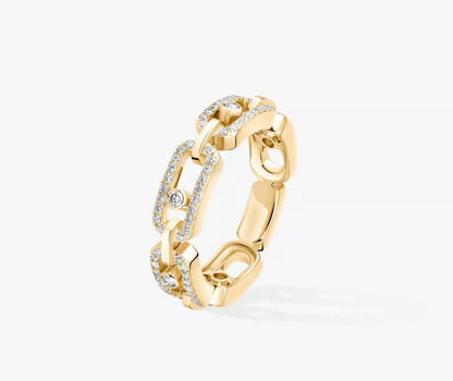 Messika Pink Gold Diamond Ring Move Link Multi Pavée