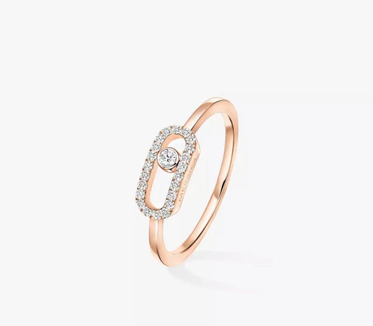 Messika Pink Gold Diamond Ring Move Uno