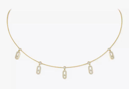 Messika Move Uno Pavé Drop Pendant Choker – White Gold & Diamonds