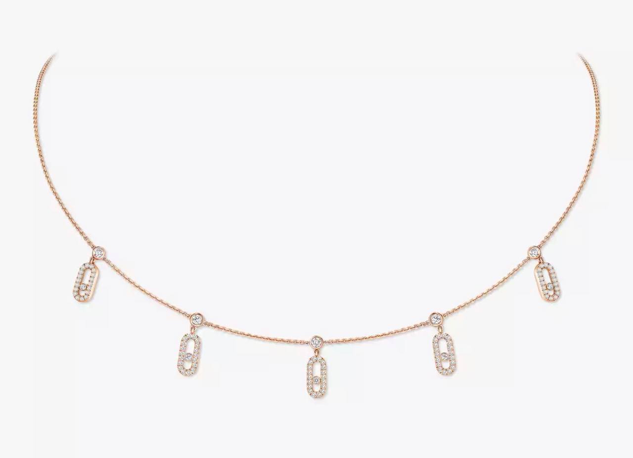 Messika Move Uno Pavé Drop Pendant Choker – White Gold & Diamonds