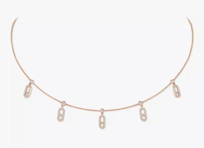 Messika Move Uno Pavé Drop Pendant Choker – White Gold & Diamonds