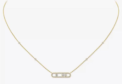 Messika Pink Gold Diamond Necklace Baby Move Pavé