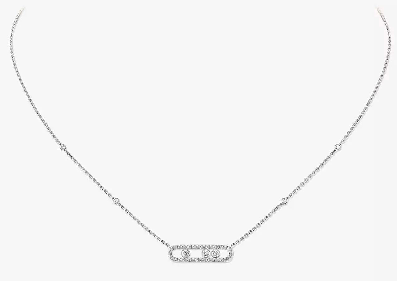 Messika Pink Gold Diamond Necklace Baby Move Pavé