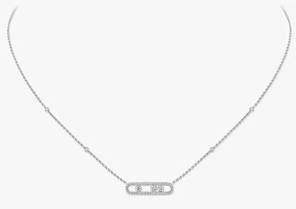 Messika Pink Gold Diamond Necklace Baby Move Pavé