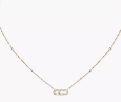 Messika Pink Gold Diamond Necklace Move Uno Pavé