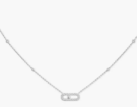 Messika Pink Gold Diamond Necklace Move Uno Pavé