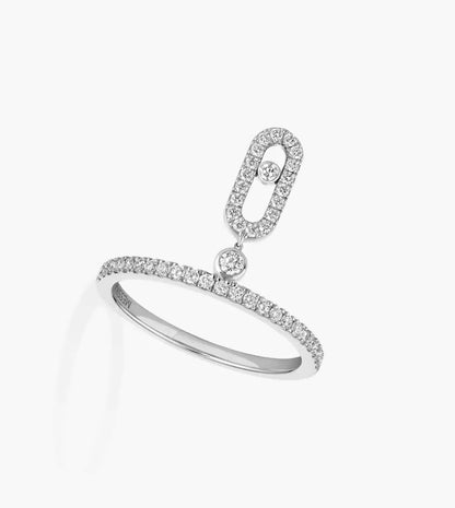 Messika White Gold Diamond Ring Move Uno Pavé Drop