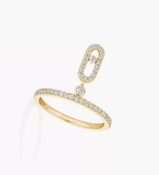 Messika White Gold Diamond Ring Move Uno Pavé Drop