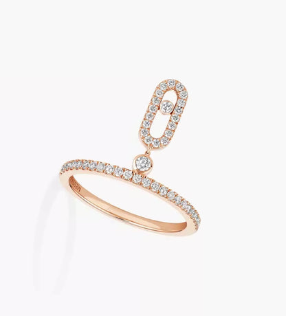 Messika White Gold Diamond Ring Move Uno Pavé Drop