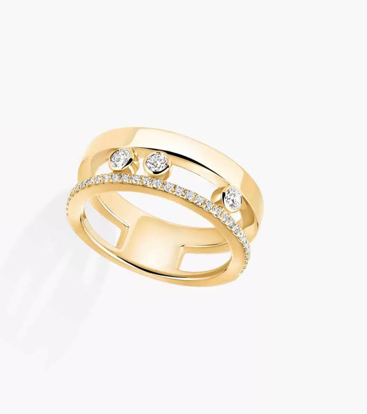 Messika Yellow Gold Diamond Ring Move Romane