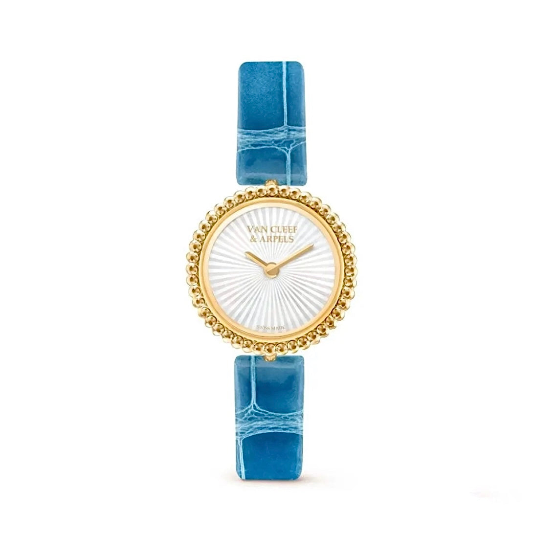 Van Cleef & Arpels Perlée Watch Yellow Gold Blue Strap