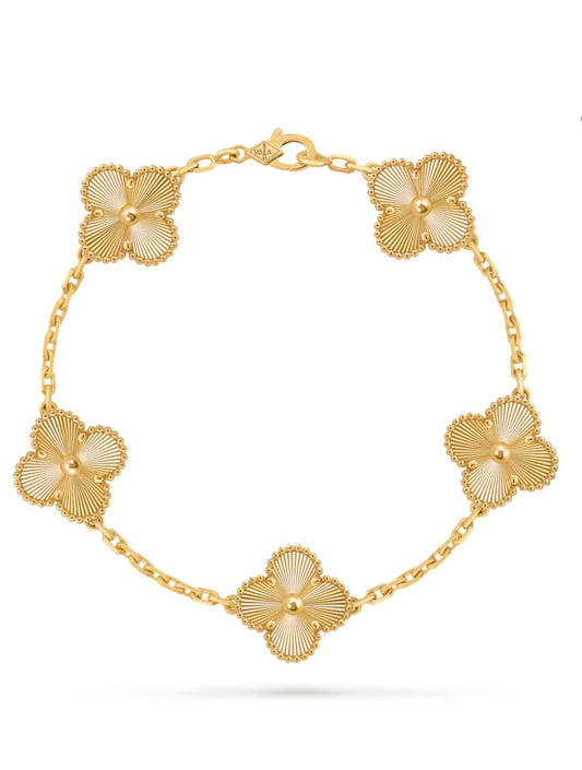 Van Cleef & Arpels Vintage Alhambra Bracelet 5 Motifs Yellow Gold