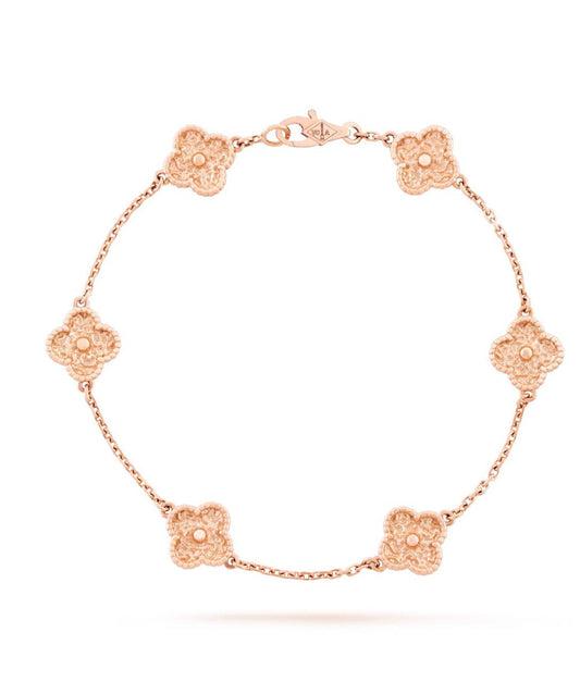 Van Cleef & Arpels Vintage Alhambra Bracelet 6 Motifs Rose Gold