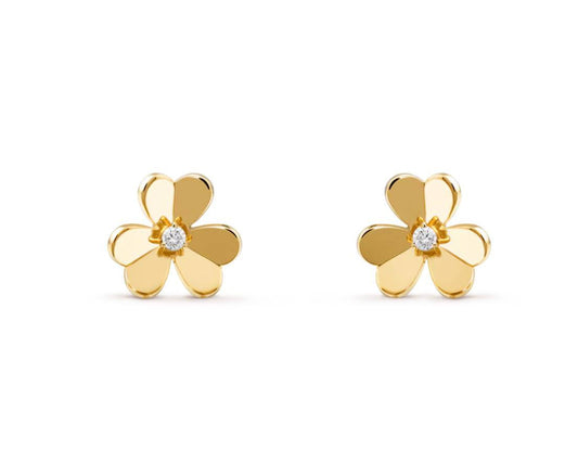 Van Cleef & Arpels Frivole Earrings Yellow Gold Diamond