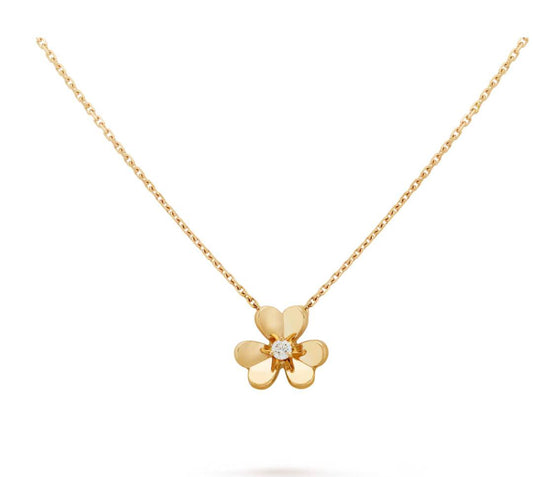 Van Cleef & Arpels Frivole Pendant Medium Model Yellow Gold Diamond