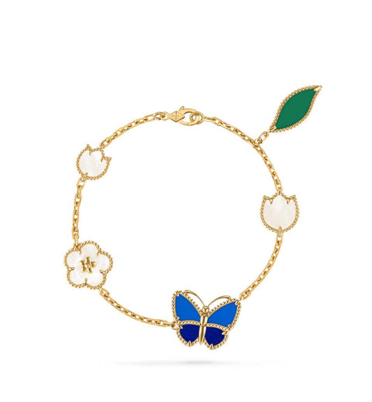 Van Cleef & Arpels Lucky Spring Butterfly Bracelet 5 Motifs Yellow Gold