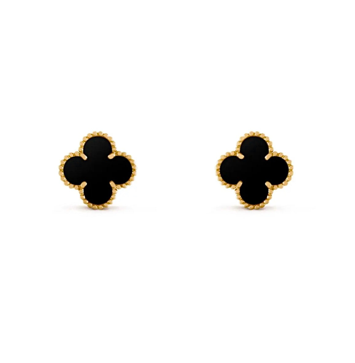 Van Cleef & Arpels Magic Alhambra Earrings Yellow Gold Onyx
