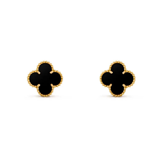 Van Cleef & Arpels Magic Alhambra Earrings Yellow Gold Onyx
