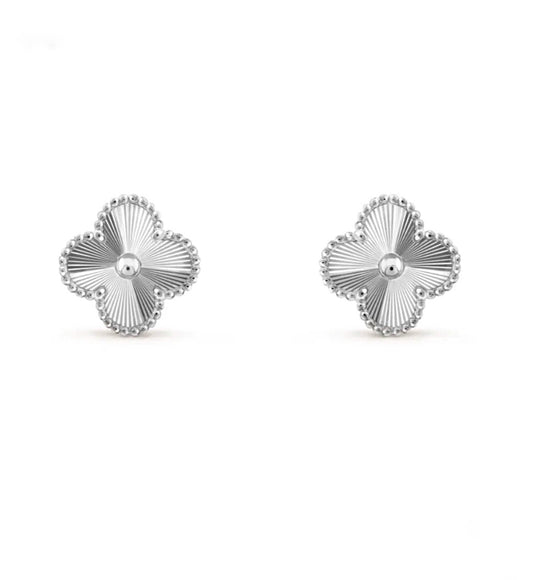 Van Cleef & Arpels Magic Alhambra Earrings White Gold Guilloche