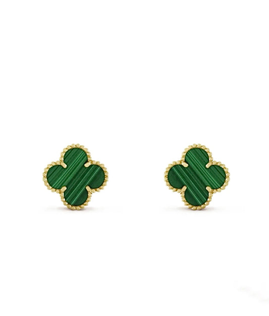 Van Cleef & Arpels Magic Alhambra Earrings Yellow Gold Malachite