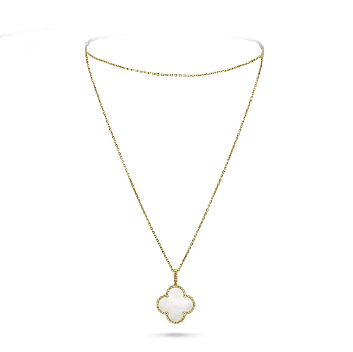 Van Cleef & Arpels Magic Alhambra Long Necklace 1 Motif Yellow Gold Mother-of-Pearl
